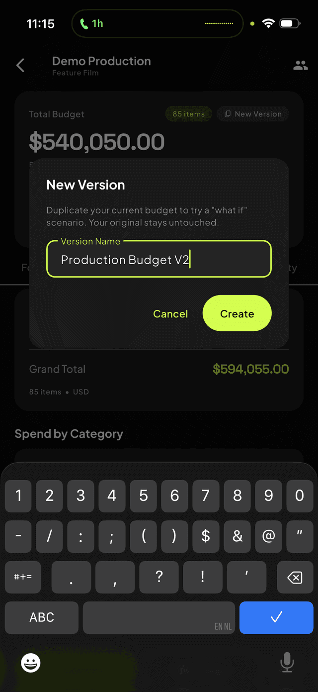 Budget version management